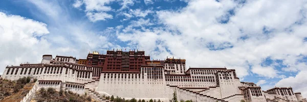 Panorama Pohled Potala Palace Létě Slunečný Den Zimní Palác Dalai — Stock fotografie