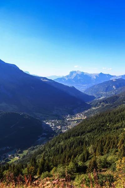 Bela Vista Vale Nos Alpes Franceses Perto Glaciar Tre Tete — Fotografia de Stock