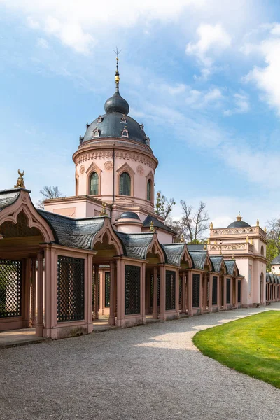 Belle Vue Sur Mosquée Dans Jardin Derrière Palais Schwetzingen Près — Photo