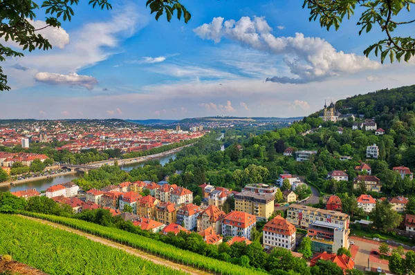 Veduta Aerea Del Paesaggio Urbano Wuerzburg Dalla Piattaforma Panoramica Della — Foto Stock