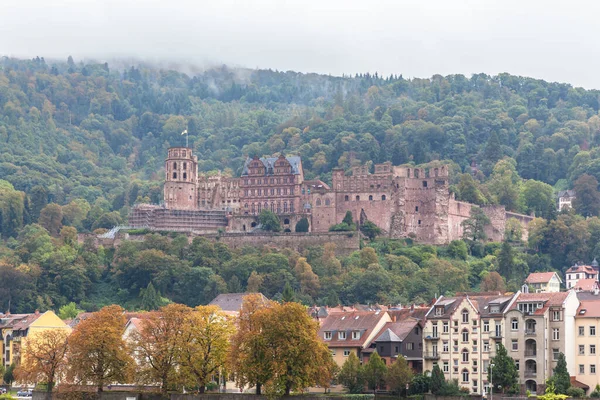 Piękny Widok Zamek Heidelberg Rzece Neckar Heidelberg Badenia Wirtembergia Niemcy — Zdjęcie stockowe