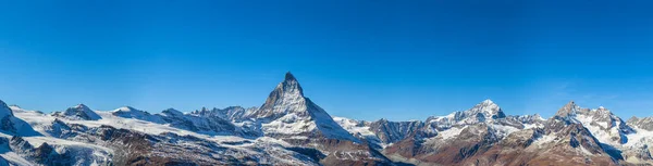 Stunning Panorama View Famous Matterhorn Weisshorn Pennine Alps Swiss Italien — Stock Photo, Image