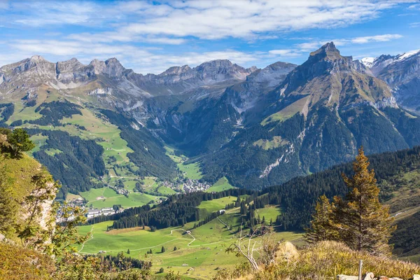 Panorama Utsikt Över Schweiziska Alperna Centrala Schweiz Med Toppen Hahnen — Stockfoto