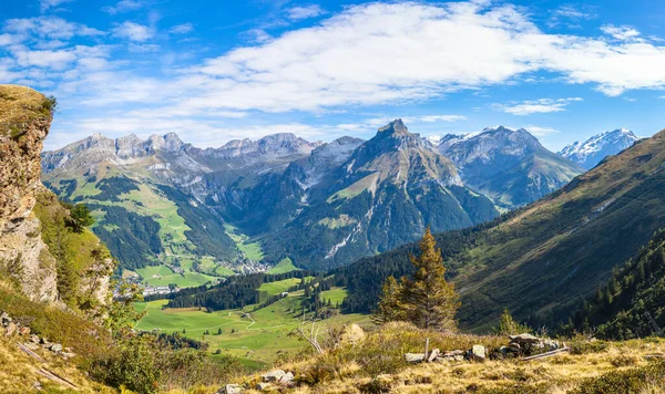 Πανόραμα Άποψη Των Swiss Alps Στην Κεντρική Ελβετία Κορυφή Hahnen — Φωτογραφία Αρχείου