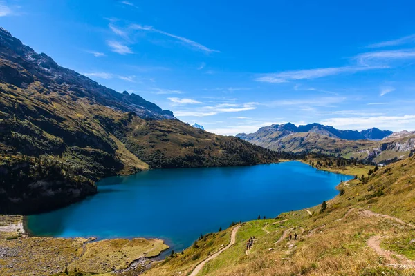 Luftaufnahme Vom Engstlensee Und Den Alpen Einem Sonnigen Tag Berner — Stockfoto