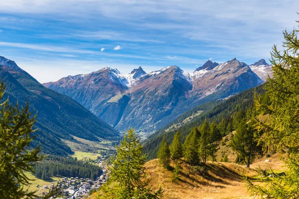 Vista Panoramica Sulla Valle Loetschental Catena Montuosa Delle Alpi Del — Foto Stock