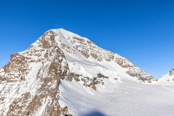 Blick Auf Den Mönch Vom Jungfraujoch Auf Die Aussichtsplattform Der — Stockfoto