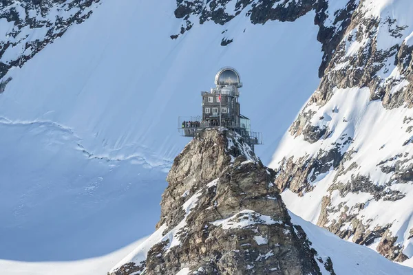 Vista Observatório Sphinx Jungfraujoch Dos Mais Altos Observatórios Mundo Localizado — Fotografia de Stock