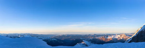 Panorama View Mountain Range Bernese Alps Dusk Jungfraujoch Bernese Oberland — Stock Photo, Image