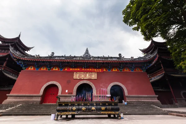 Chengdu Kina Augusti 2015 Turister Besöker Tai Templet Den Antika — Stockfoto