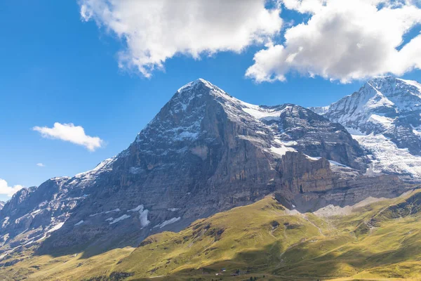 Εκπληκτική Θέα Της Διάσημης Βόρειας Πλευράς Του Eiger Και Του — Φωτογραφία Αρχείου