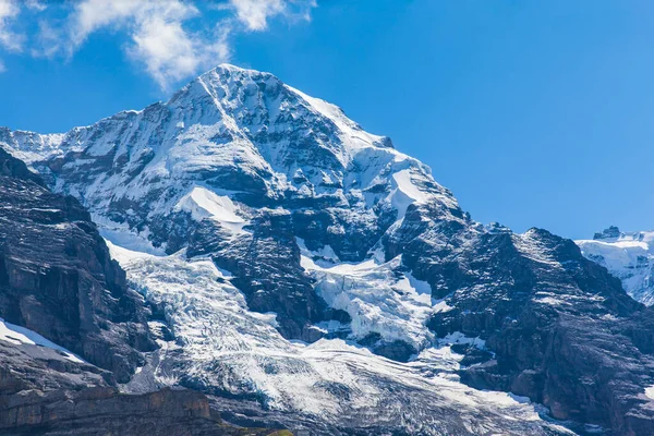 Vista Cercana Del Famoso Pico Monch Los Alpes Suizos Bernese — Foto de Stock