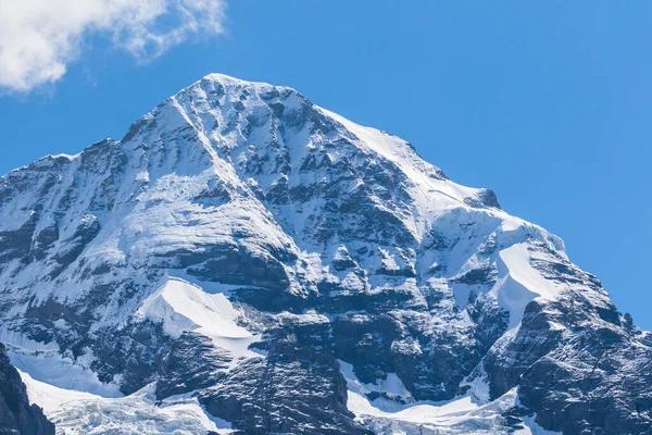 Vista Cercana Del Famoso Pico Monch Los Alpes Suizos Bernese — Foto de Stock