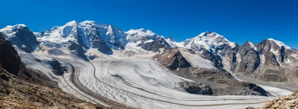 Vista Panorámica Del Glaciar Bernina Masivo Morteratsch Casa Montaña Diavolezza — Foto de Stock