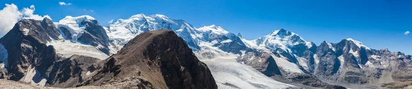 Splendida Vista Sul Massiccio Del Bernina Tra Cui Piz Palu — Foto Stock
