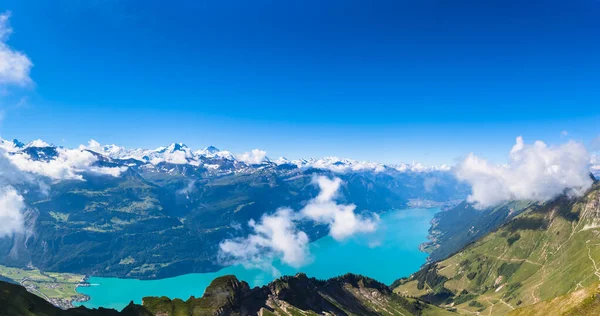 Вид Воздуха Озеро Бриенц Альпы Brienzer Rothorn Бернский Оберланд Недалеко — стоковое фото