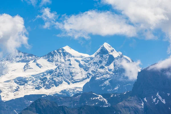 Impresionante Vista Schreckhorn Finsteraarhorn Los Alpes Suizos Bernese Oberland Suiza — Foto de Stock