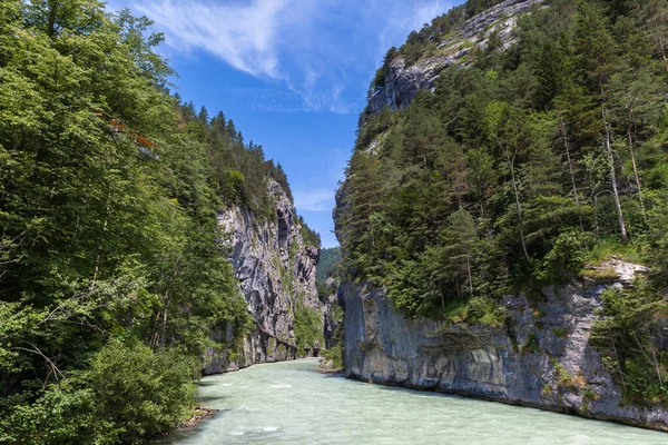 Pohled Východní Vchod Aare Gorge Údolí Hasli Bernesr Oberland Švýcarsko — Stock fotografie