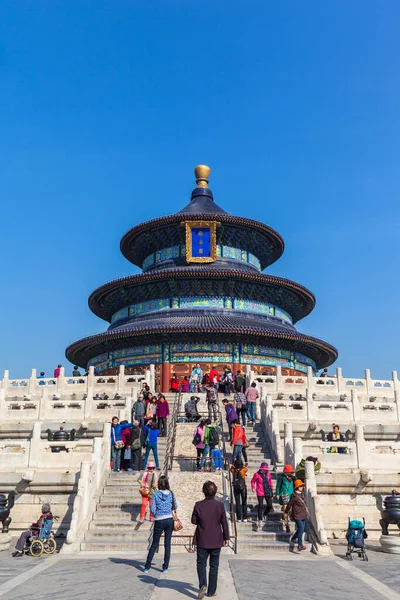 Pékin Chine Octobre 2014 Beaucoup Touristes Visitent Temple Ciel Tiantan — Photo