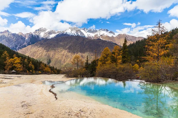 Vue Sur Les Étangs Parc National Huanglong Dans Province Sichuan — Photo