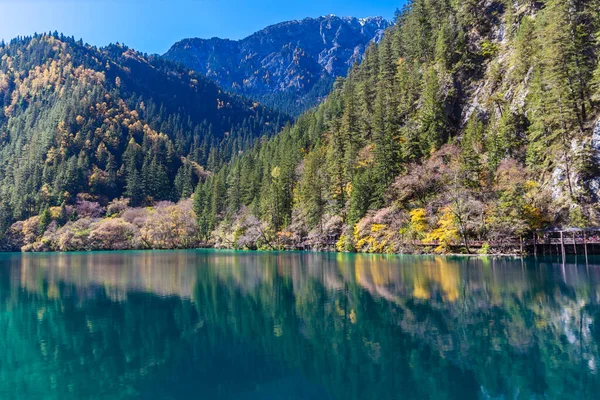 Bel Étang Dans Parc National Jiuzhaigou Province Sichuan Chine — Photo