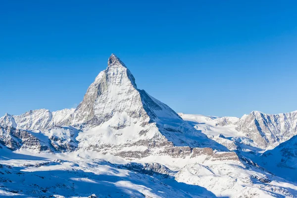 Stunning View Matterhorn Clear Sunny Day Gornergrat Train Station — Stock Photo, Image