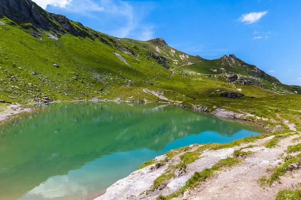 Schöne Aussicht Auf Den Baschalvasee Bei Pizol Seen Wanderweg Kanton — Stockfoto
