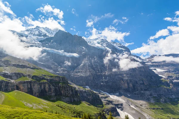 Stunning View Famous Peak Jungfrau North Face Bernese Oberland Switzerland — Stock Photo, Image