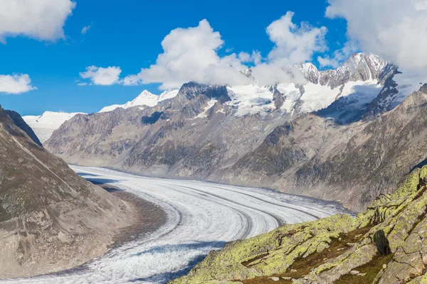 Magnifik Utsikt Över Aletsch Glaciären Berg Jungfrau Regionen Schweiz — Stockfoto