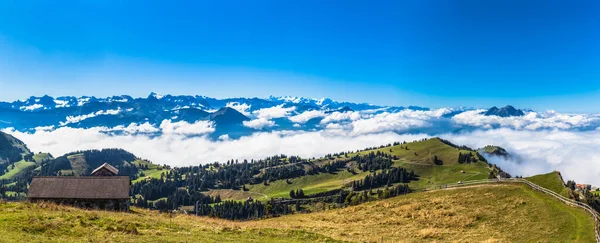 Panorama View Alps Rigi Mountain Famous Tourism Place Lucerne Switzerland — Stock Photo, Image