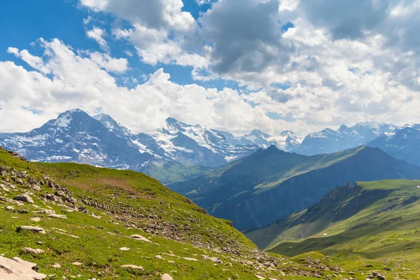 Άποψη Της Βόρειας Πλευράς Του Eiger Του Monch Και Του — Φωτογραφία Αρχείου