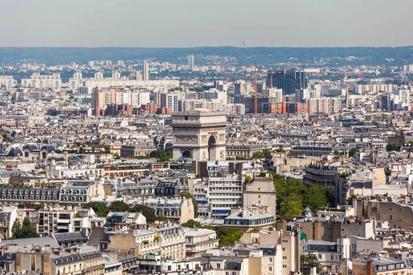 Vista Aérea París Dirección Arco Del Triunfo Desde Torre Eiffel —  Fotos de Stock