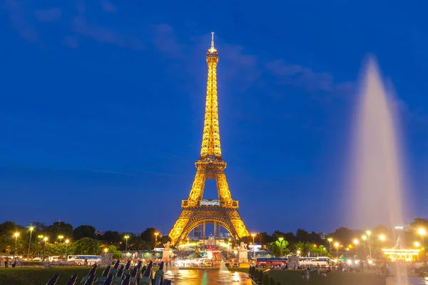 Paris France Août 2013 Vue Nuit Tour Eiffel Paris France — Photo