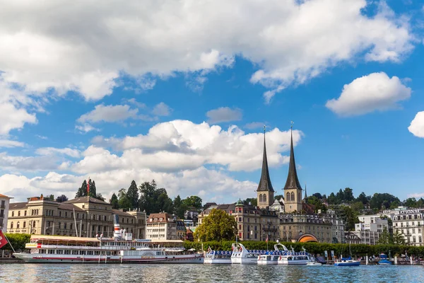 Lucerne Suisse Juin 2013 Paysage Urbain Lucerne Bord Lac Célèbre — Photo