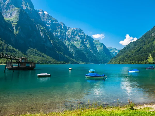 Stunning View Kloentaler Lake Kloenthalsee Summer Canton Glarus Switzerland — Stock Photo, Image