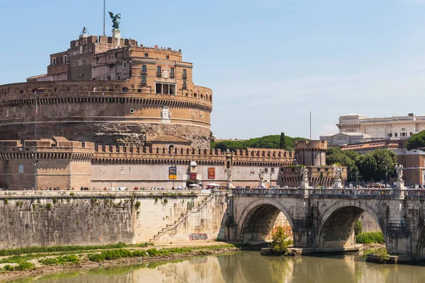 Exterior View Sant Angelo Castle Sunny Day Rome Italy — Stock Photo, Image
