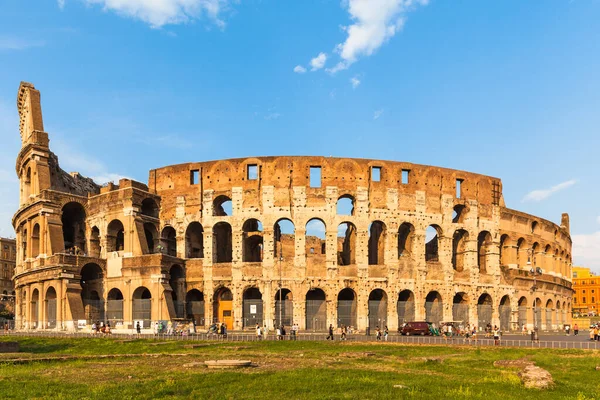 Buitenaanzicht Van Colosseum Voor Zonsondergang Rome Italië — Stockfoto
