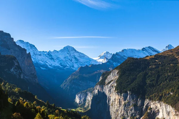 Atemberaubender Rundblick Auf Das Breithorn Und Die Schweizer Alpen Berner — Stockfoto