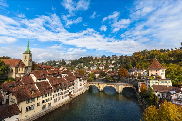 Beautiful View Bern Old Town Aare River Nydeggbruecke Bridge Nydeggkirche — Stock Photo, Image