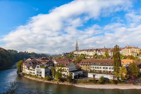 Stunning Panorama View Bern Old Town Bern Minster Munster Cathedral — Stock Photo, Image