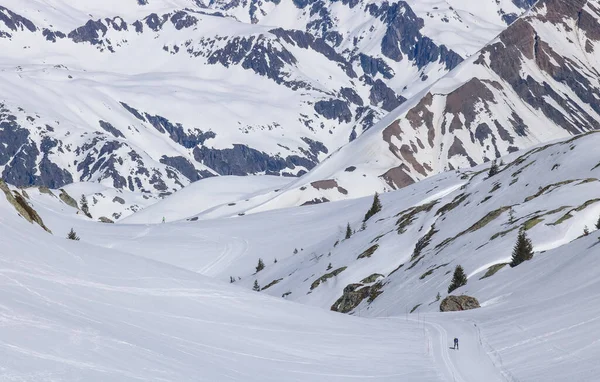 Högt Bergslandskap Alperna Vintern — Stockfoto