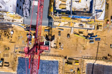 Meşgul Şantiye Hava Fotoğrafı. Konut Binası