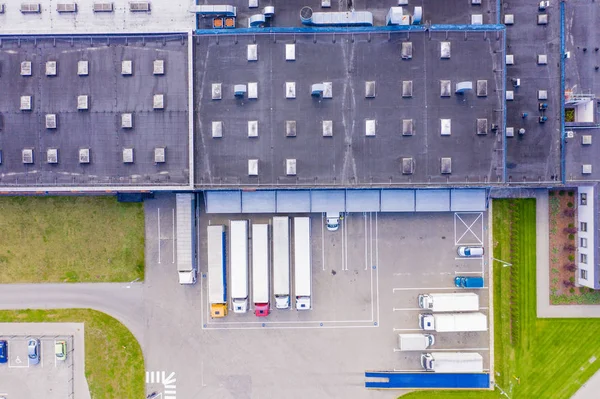 Aerial view of warehouse storages or industrial factory or logis — Stock Photo, Image