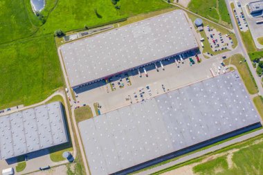 Malların ambar hava görünümünü. Sanayi c Lojistik Merkezi