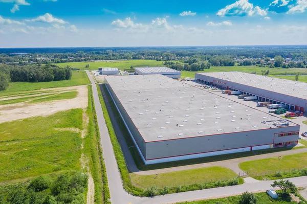 Luchtfoto van het distributiecentrum, Drone fotografie van de — Stockfoto