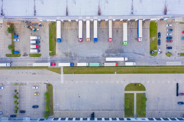 Vista Aerea Del Magazzino Merci Centro Logistico Nella Zona Industriale — Foto Stock