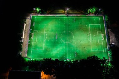 Akşamları futbol stadyumu, İHA 'dan hava manzarası