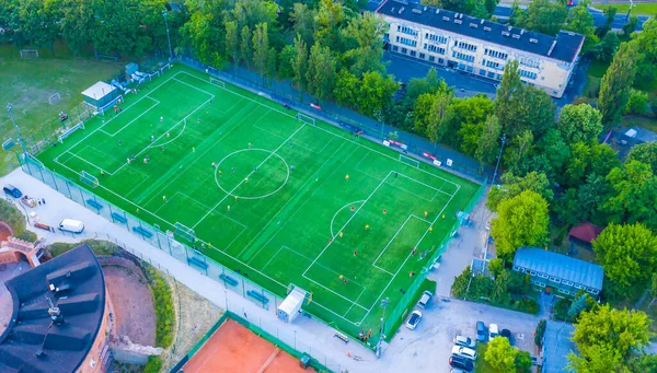 Letecký Pohled Fotbalový Stadion — Stock fotografie