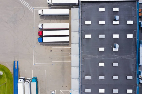 Veduta Aerea Del Centro Distribuzione Fotografia Drone Della Zona Logistica — Foto Stock