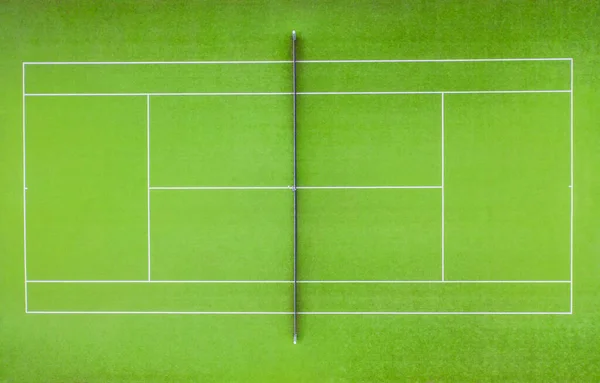 Tennisbaan Veld Groen Gras Baseline Voor Een Tinnis Sport Spel — Stockfoto